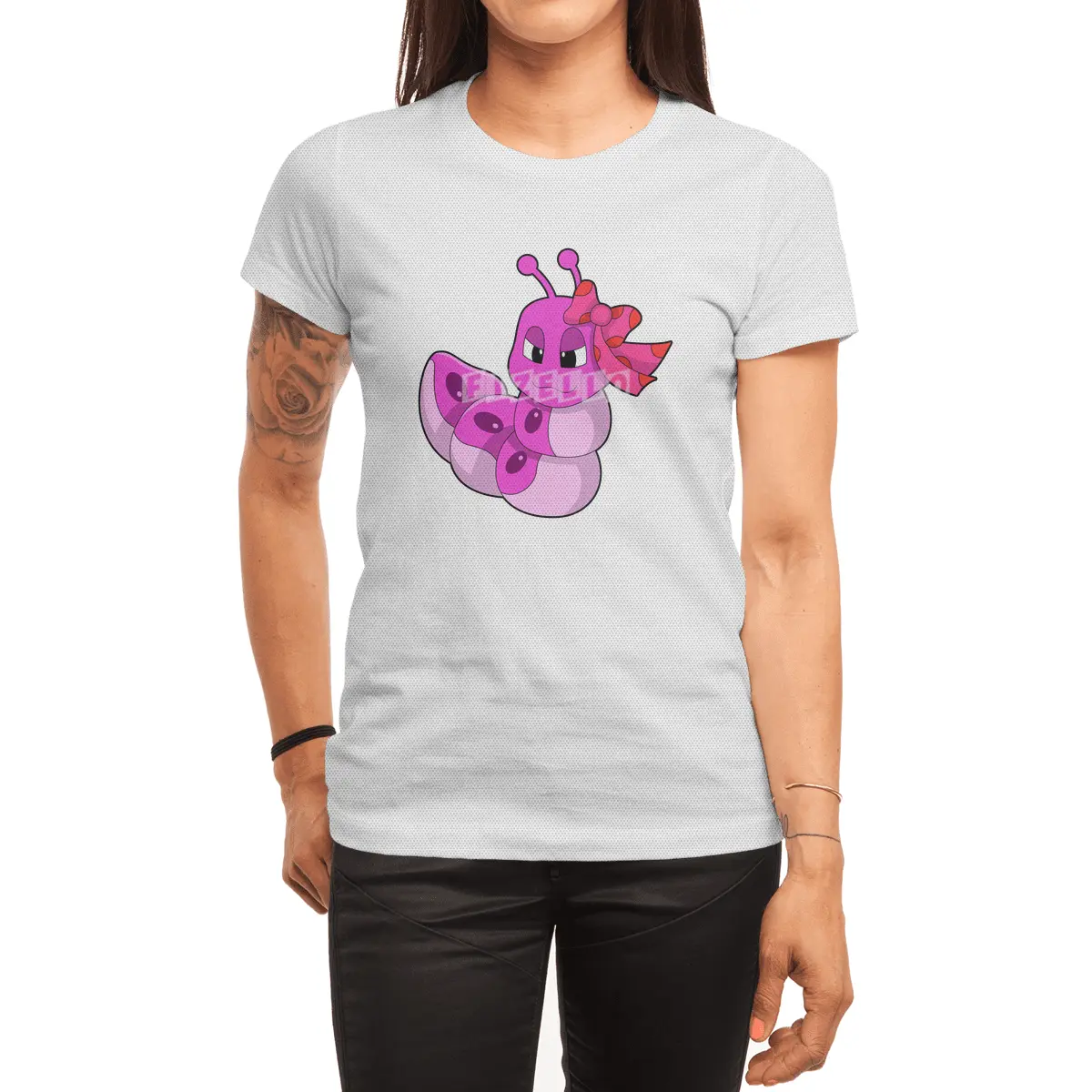 Caterpillar as Girl with Ribbon Spor T-Shirt