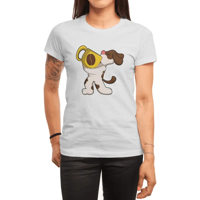 Dog with Cup of Coffee Spor T-Shirt