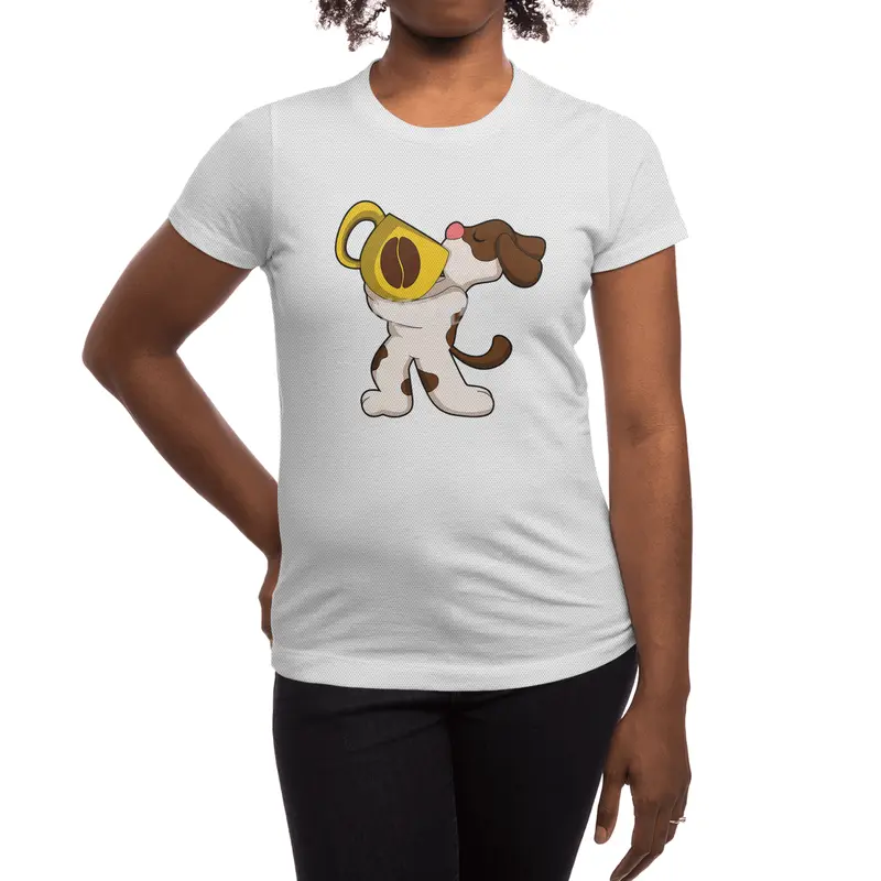 Dog with Cup of Coffee Spor T-Shirt