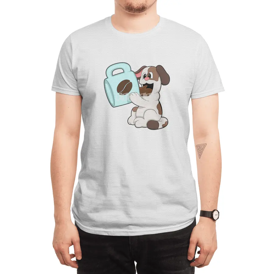 Dog with Cup of Coffee Spor T-Shirt