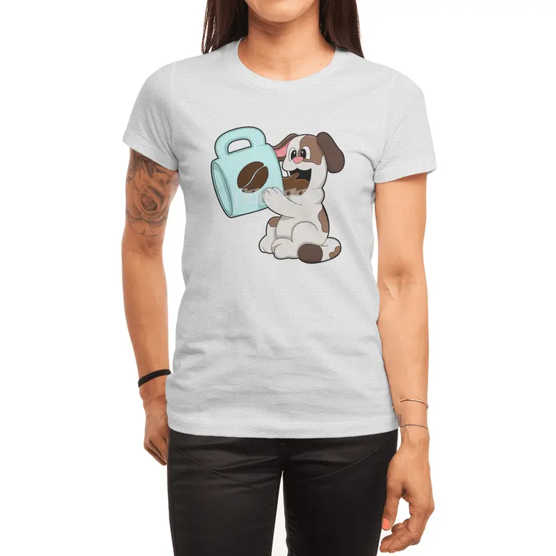 Dog with Cup of Coffee Spor T-Shirt
