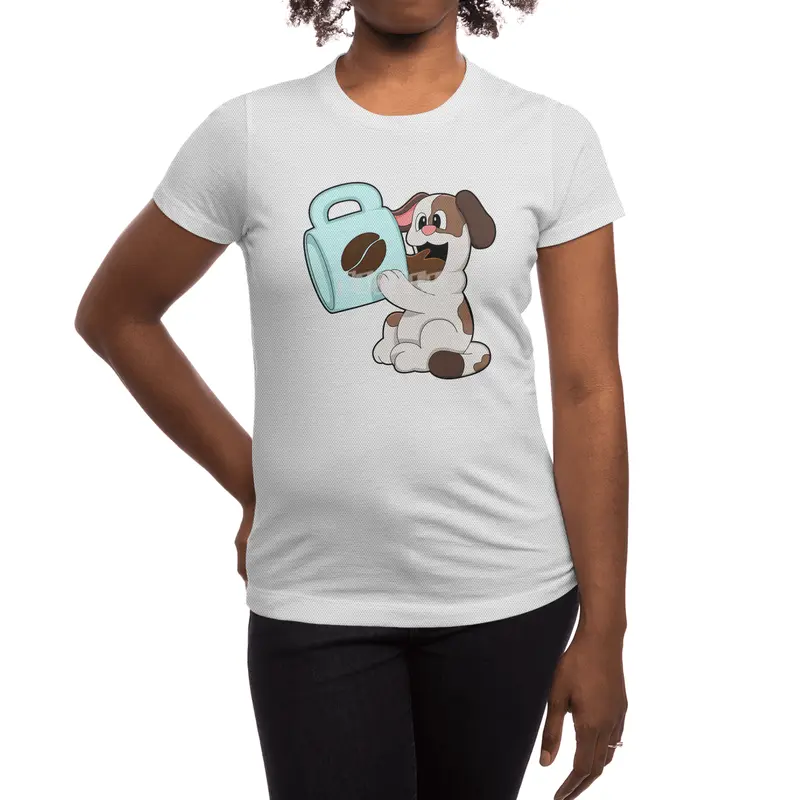 Dog with Cup of Coffee Spor T-Shirt