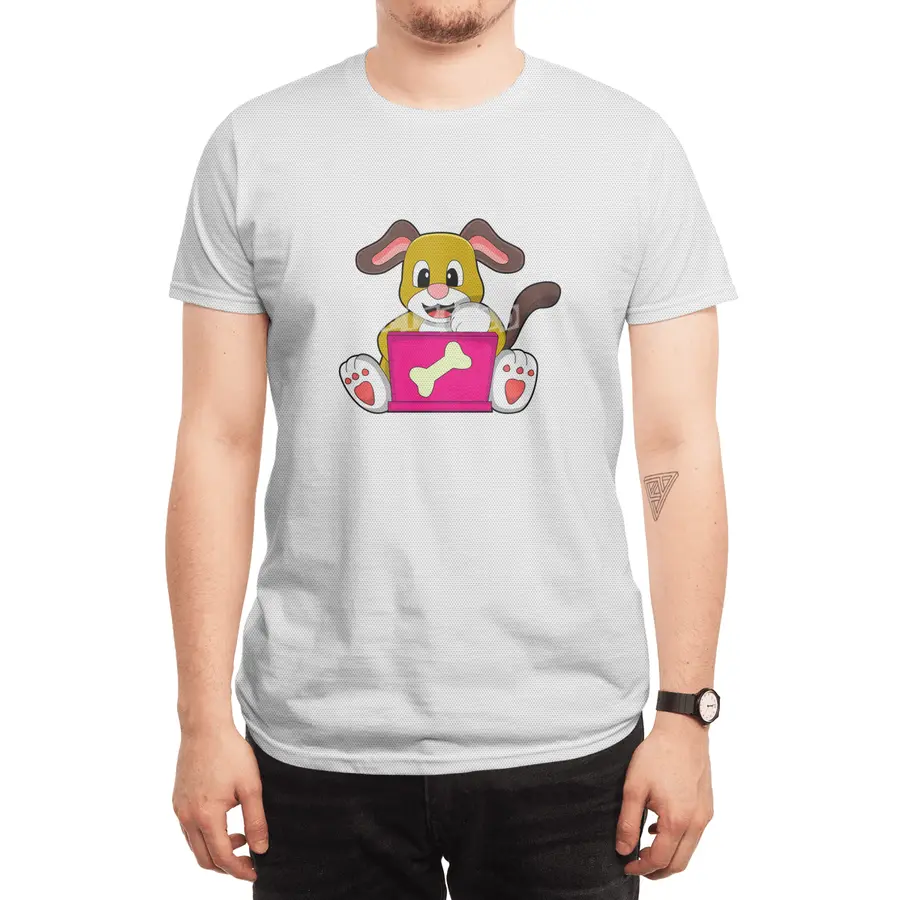 Dog with Laptop Spor T-Shirt