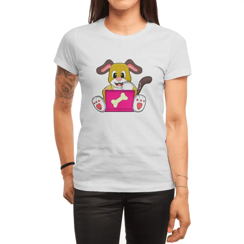 Dog with Laptop Spor T-Shirt