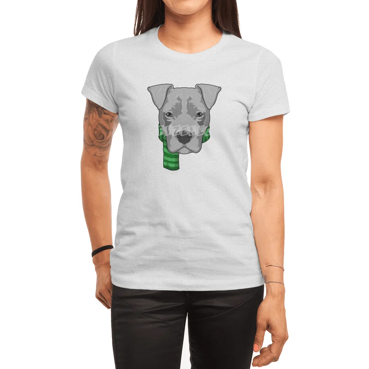 Dog with Scarf Spor T-Shirt