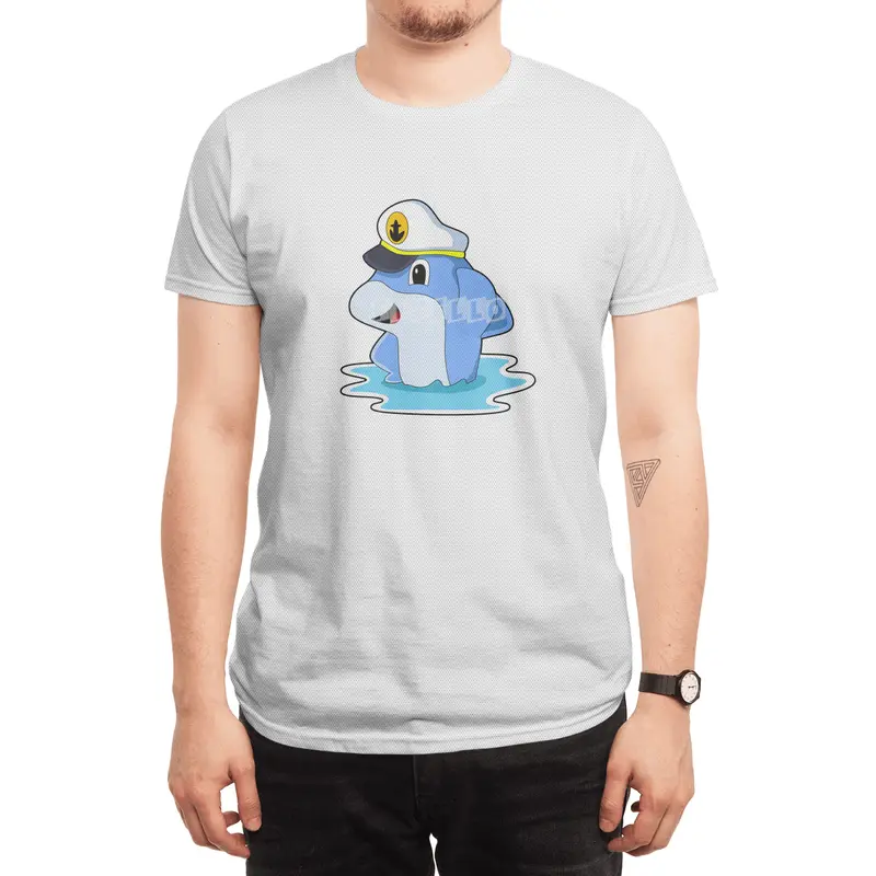 Dolphin as Captain with Hat Spor T-Shirt