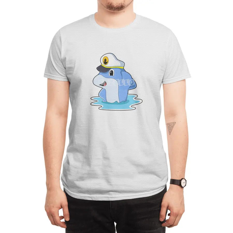 Dolphin as Captain with Hat Spor T-Shirt