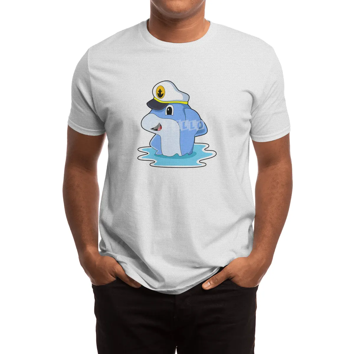 Dolphin as Captain with Hat Spor T-Shirt
