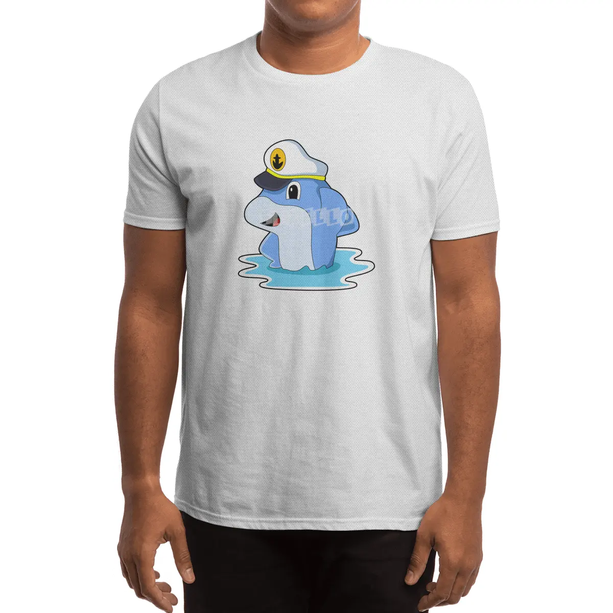 Dolphin as Captain with Hat Spor T-Shirt