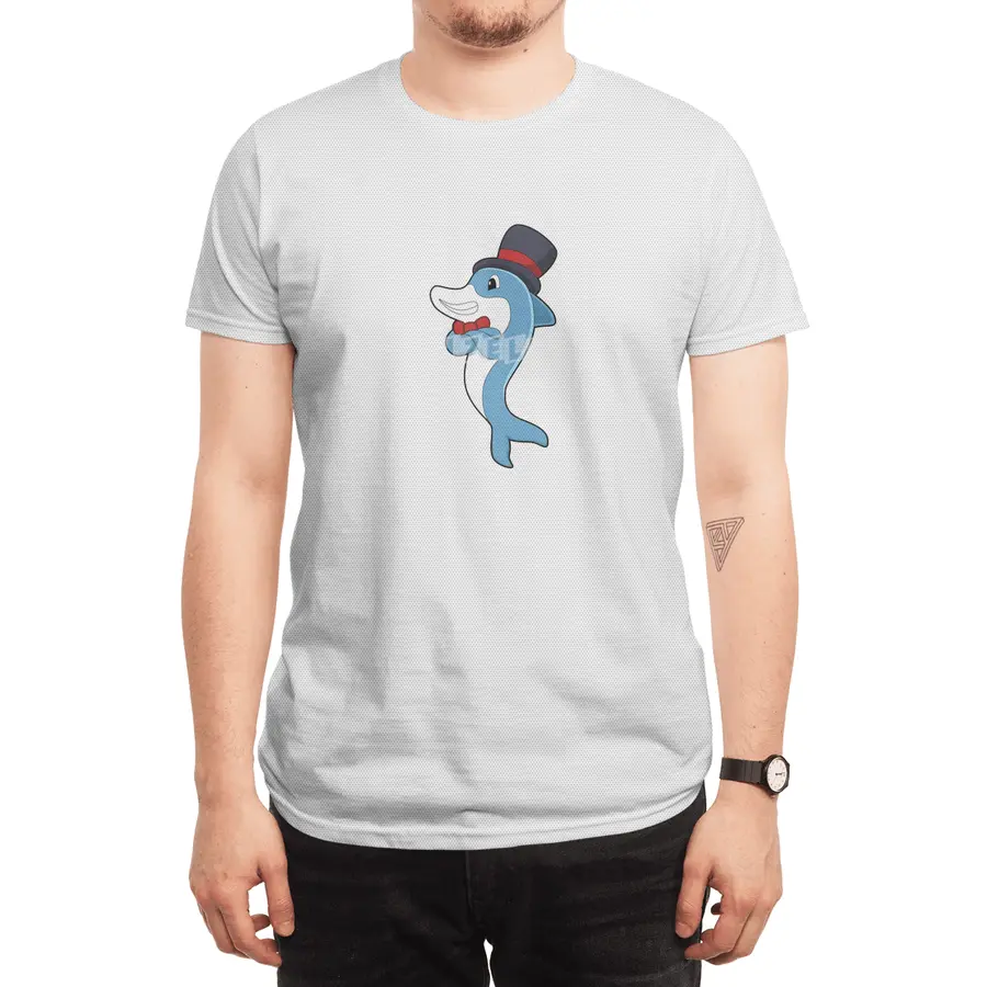 Dolphin as Gentleman with Hat Spor T-Shirt