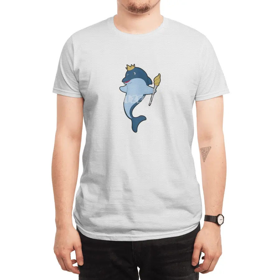 Dolphin as King with Staff & Crown Spor T-Shirt