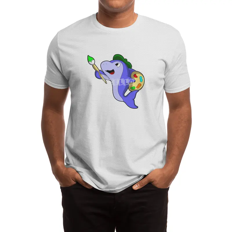 Dolphin as Painter with Colour & Brush Spor T-Shirt