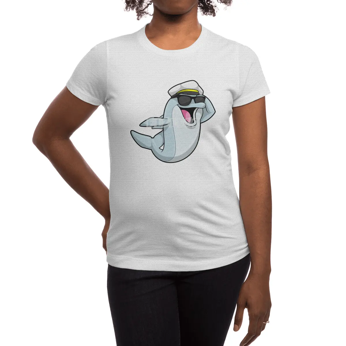 Dolphin as Policeman with Police hat Spor T-Shirt