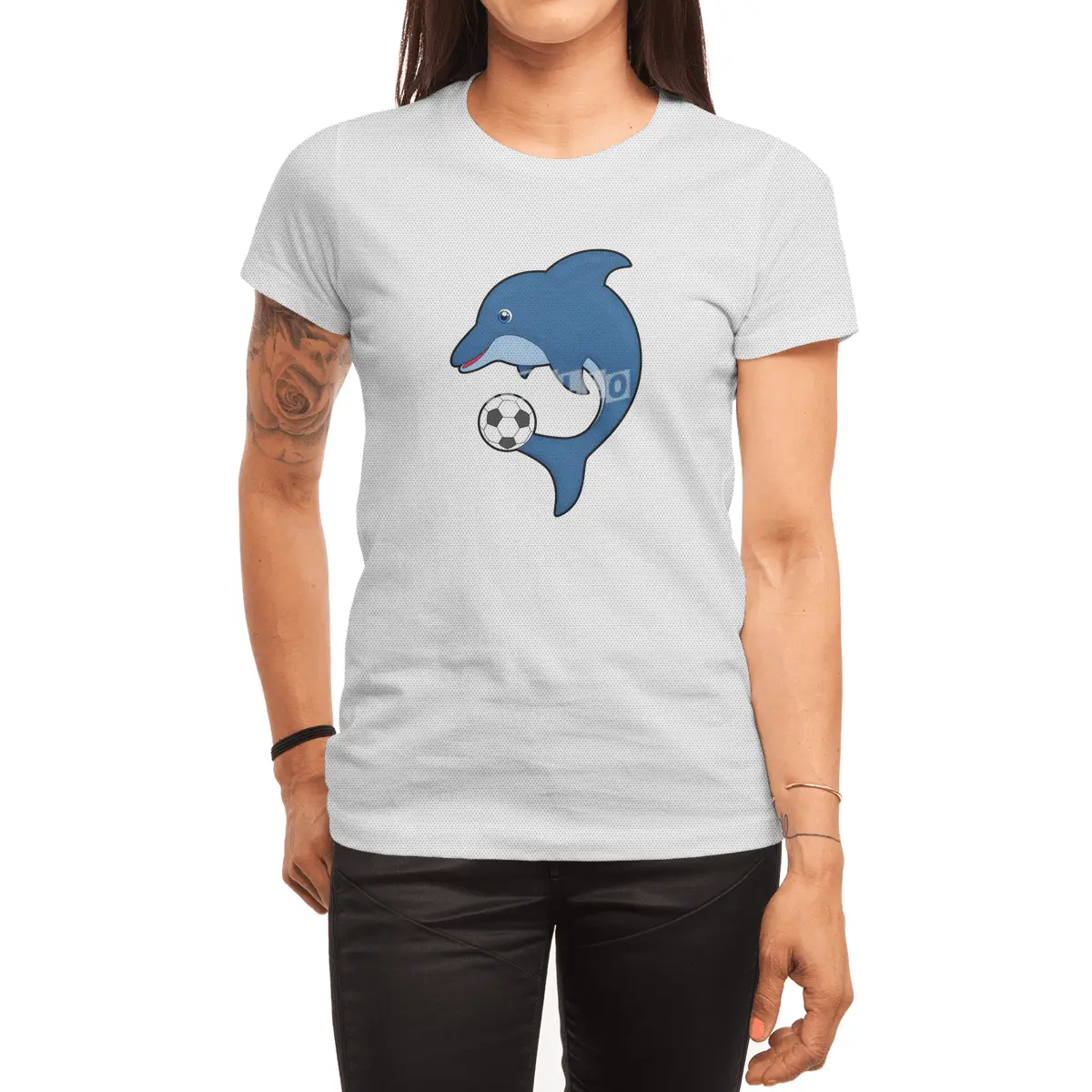 Dolphin as Soccer player with Soccer ball Spor T-Shirt