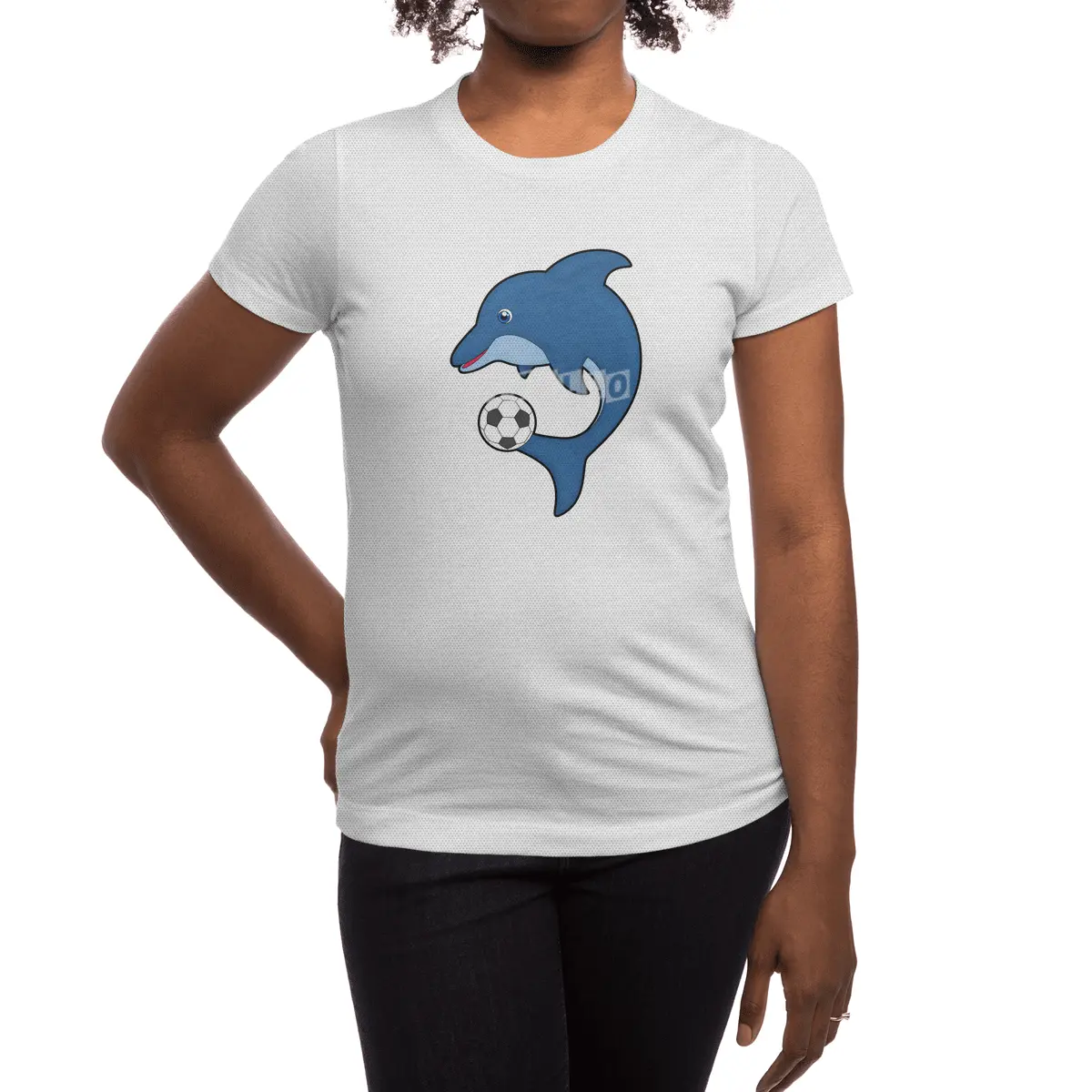 Dolphin as Soccer player with Soccer ball Spor T-Shirt