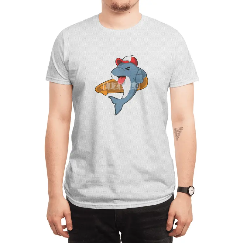 Dolphin as Surfer with Surfboard Spor T-Shirt