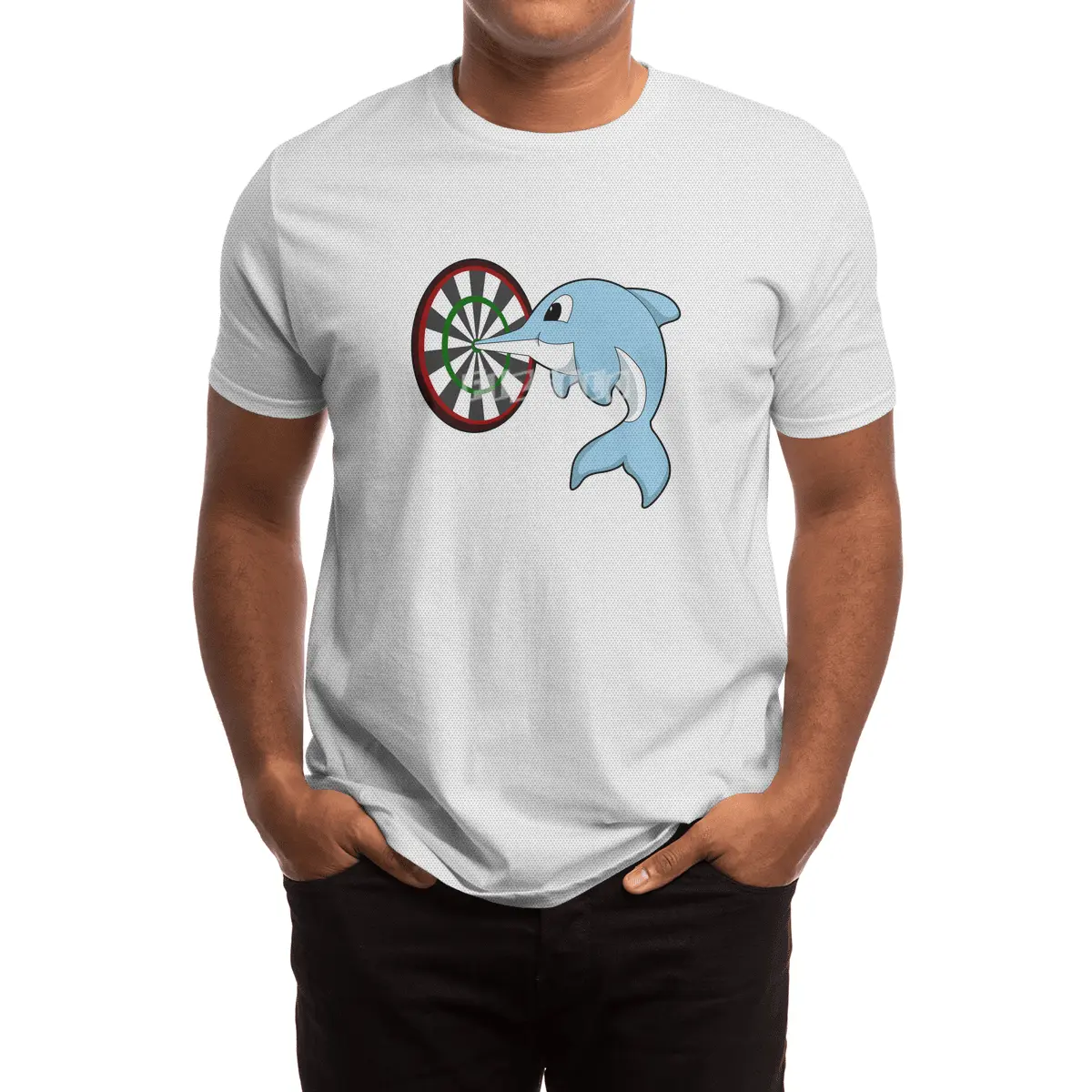 Dolphin at Darts with Dartboard Spor T-Shirt