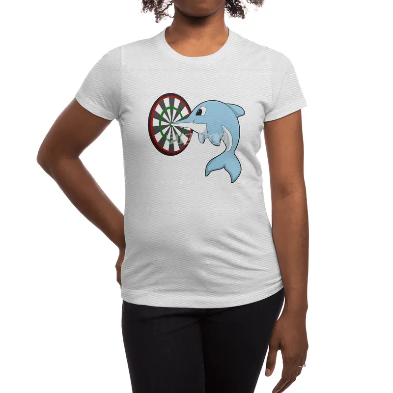 Dolphin at Darts with Dartboard Spor T-Shirt