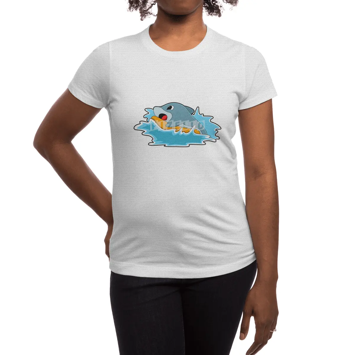 Dolphin at Surfing with Surfboard Spor T-Shirt