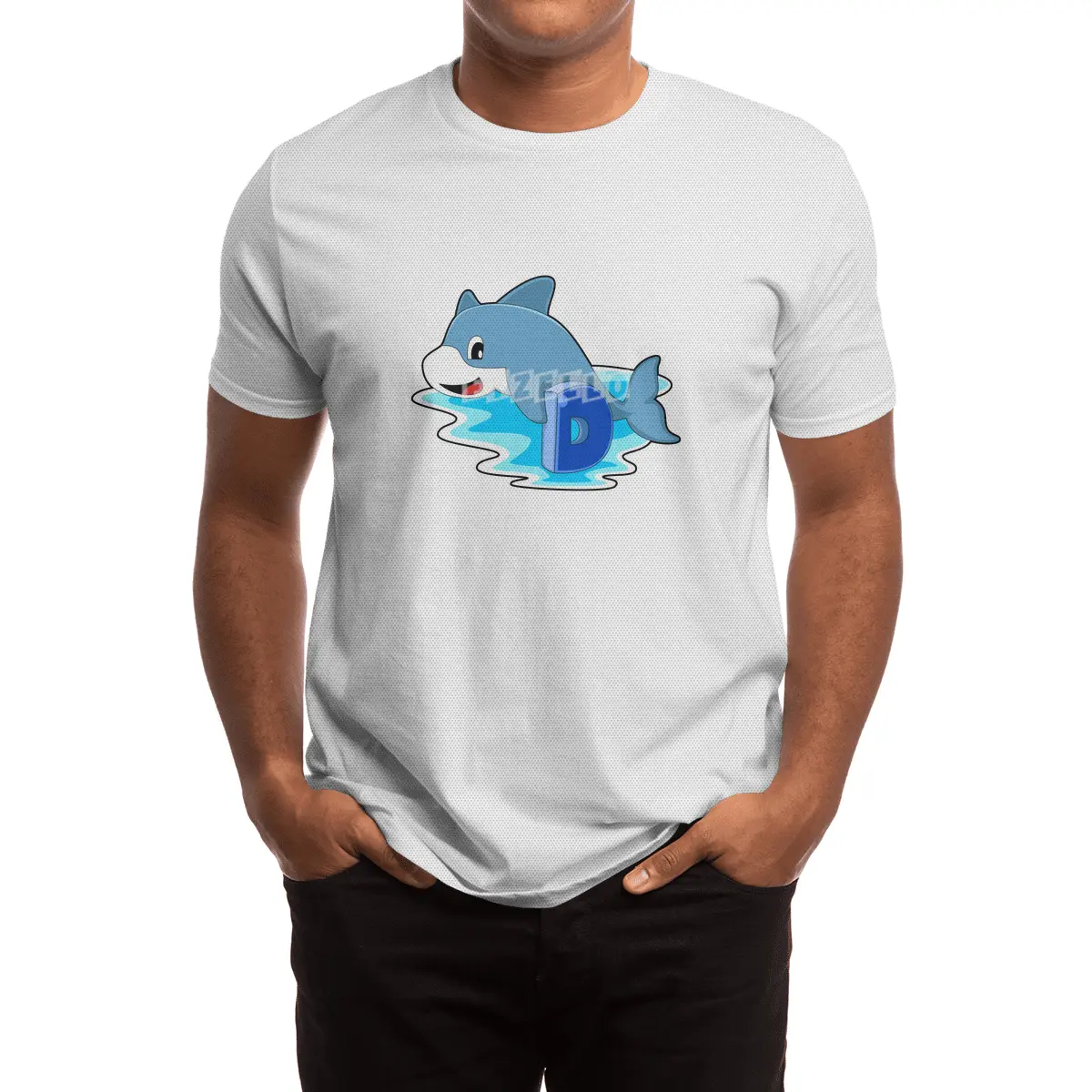 Dolphin at Swimming with Letter Spor T-Shirt