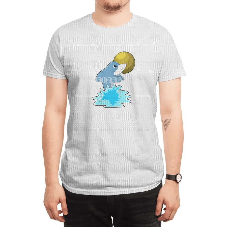 Dolphin at Swimming with Moon Spor T-Shirt