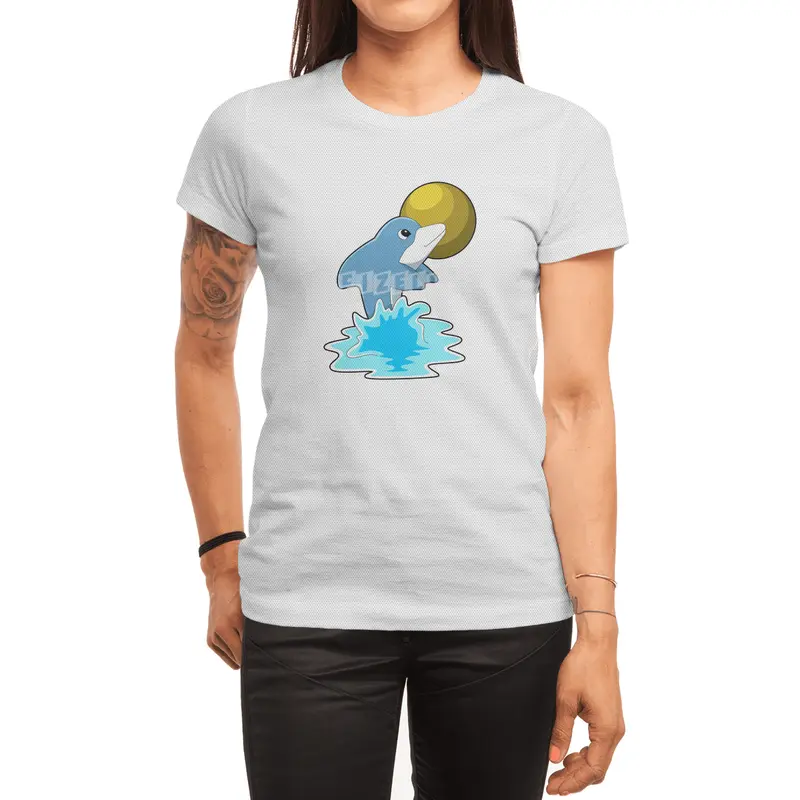 Dolphin at Swimming with Moon Spor T-Shirt