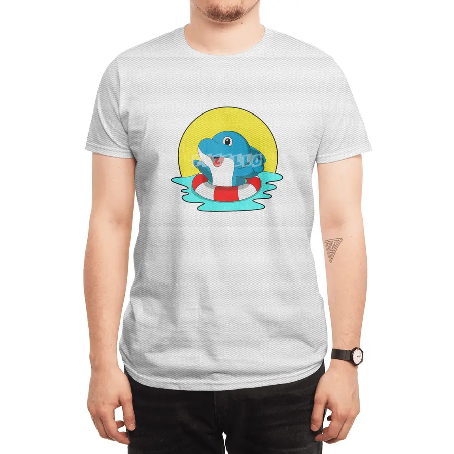 Dolphin at Swimming with Swim ring Spor T-Shirt