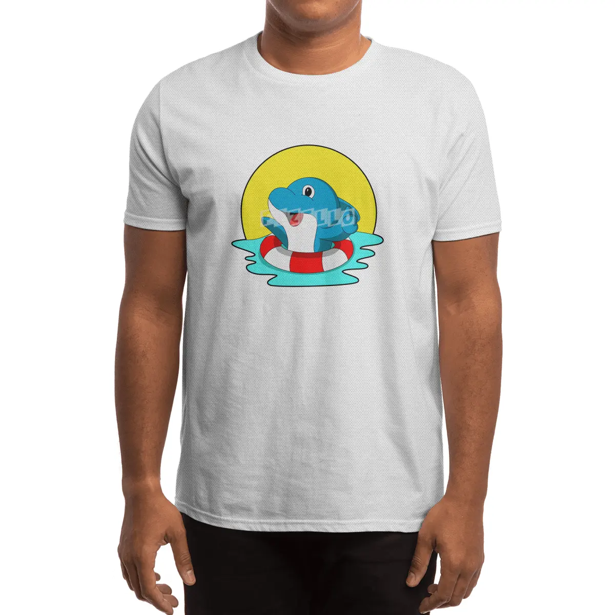 Dolphin at Swimming with Swim ring Spor T-Shirt