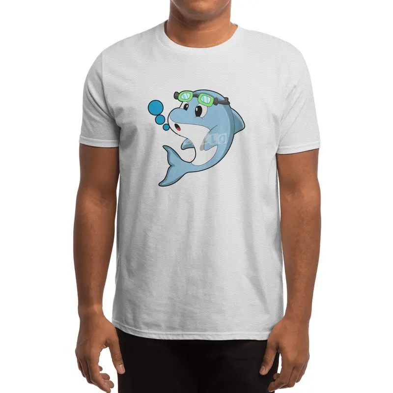 Dolphin at Swimming with Swimming goggles Spor T-Shirt