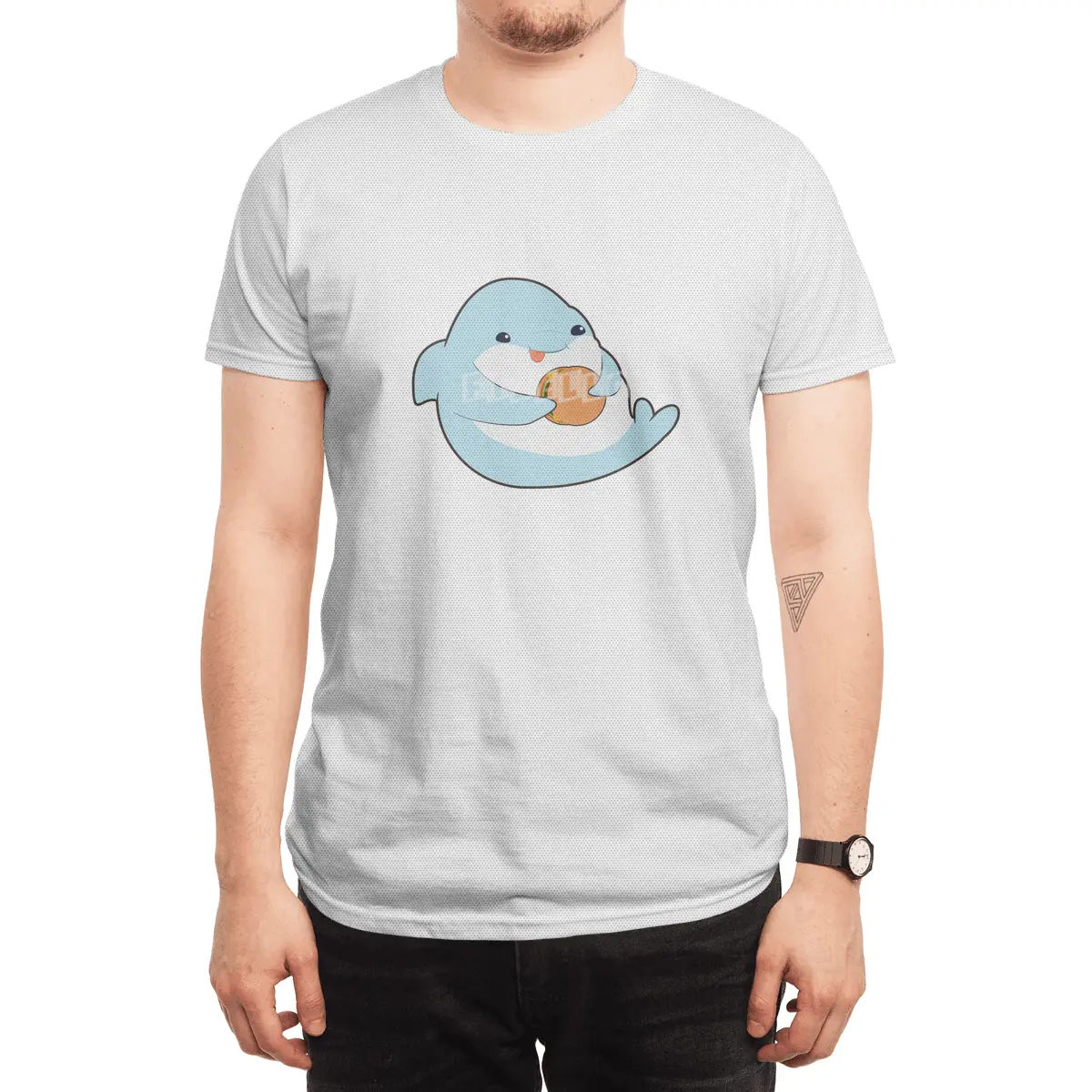 Dolphin with Burger Spor T-Shirt