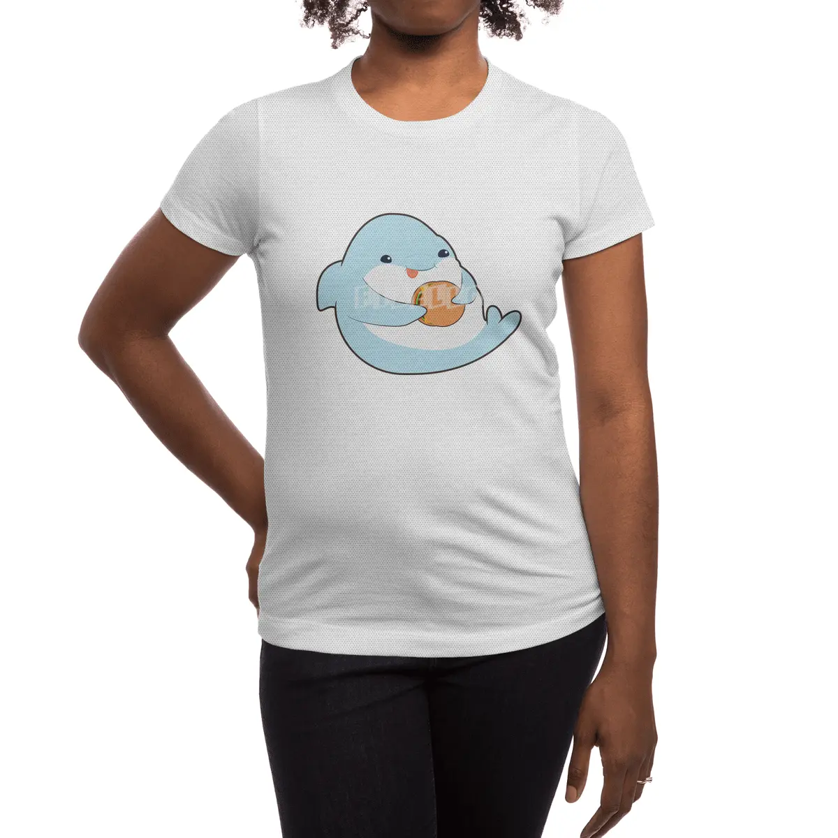 Dolphin with Burger Spor T-Shirt