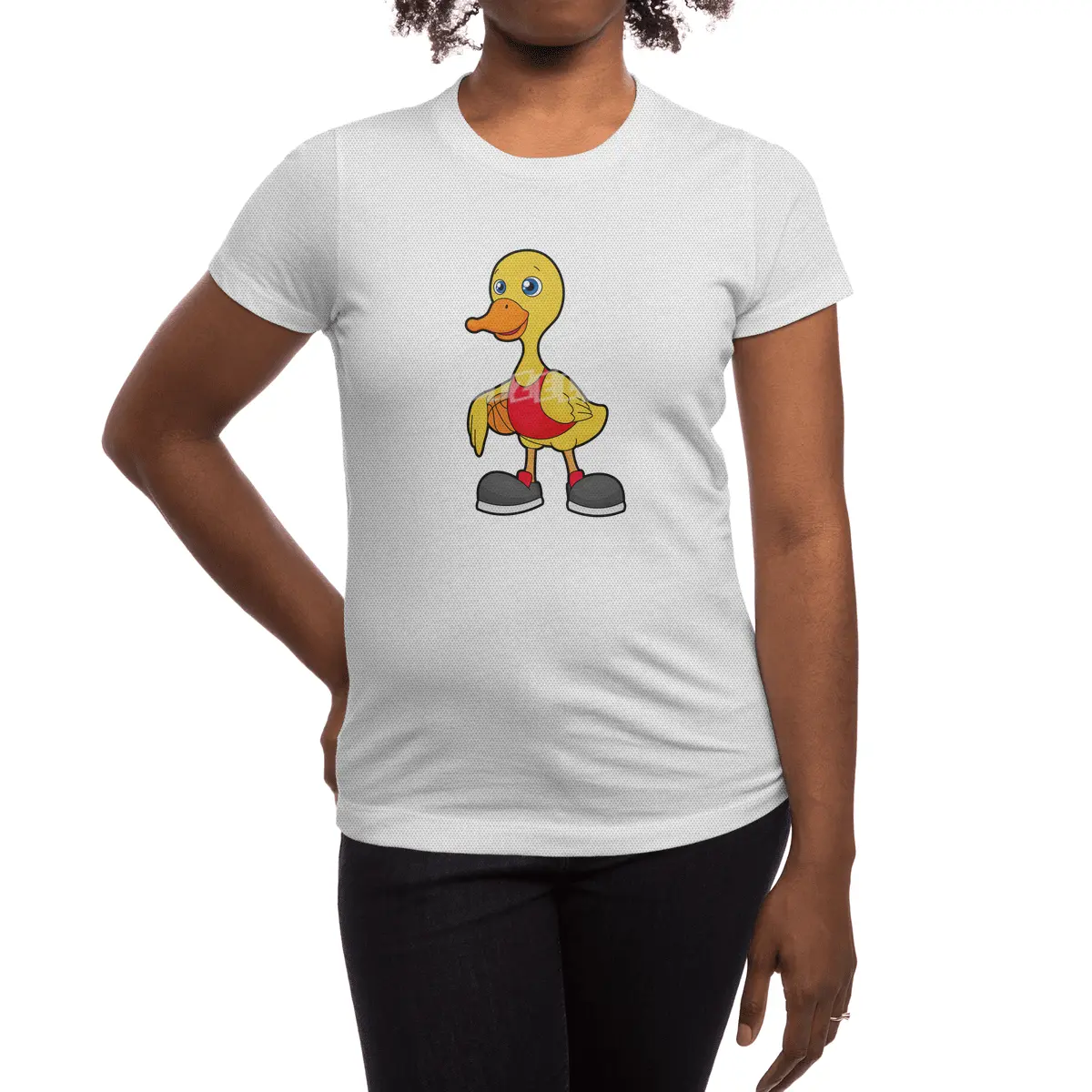 Duck as Basketball player with Basketball Spor T-Shirt