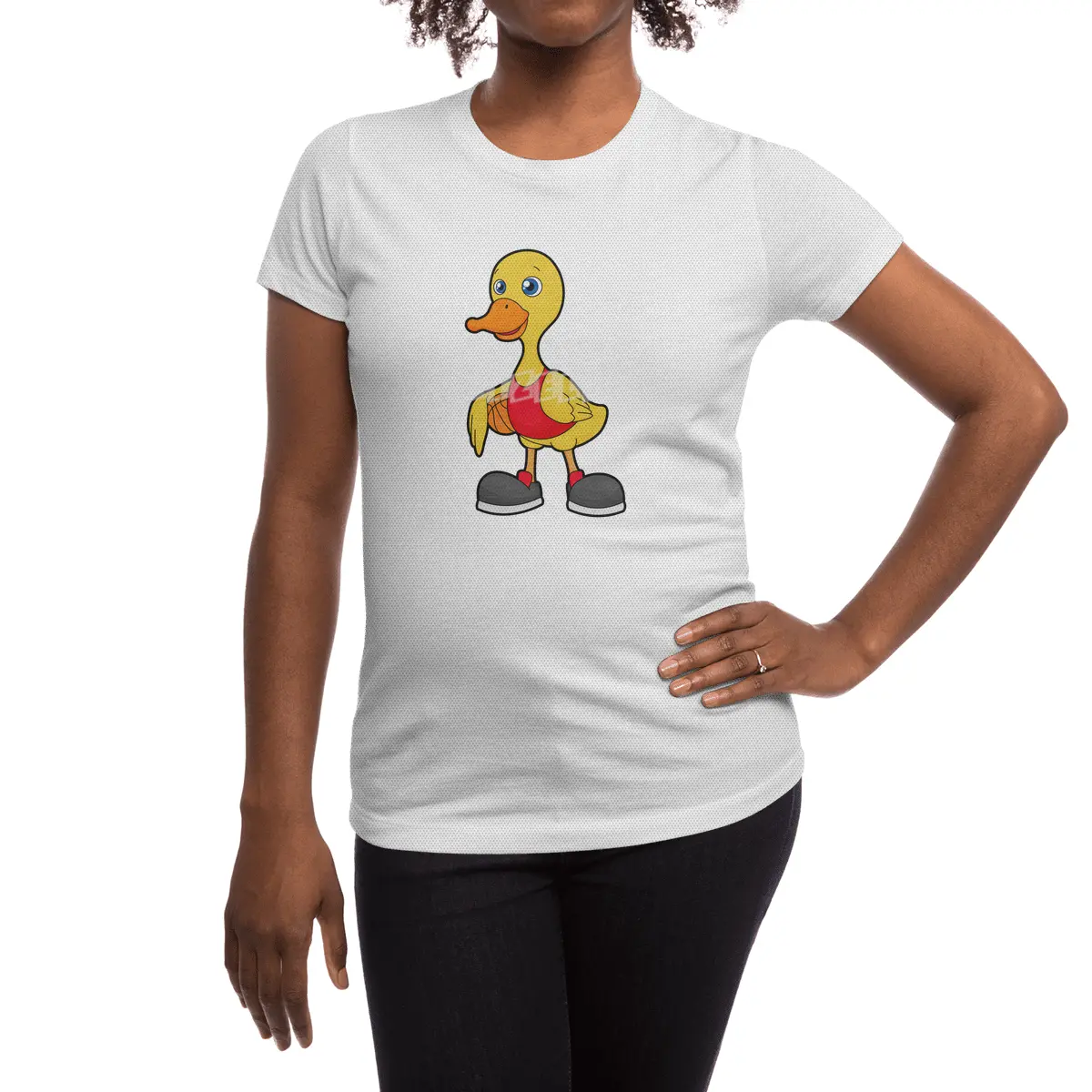 Duck as Basketball player with Basketball Spor T-Shirt