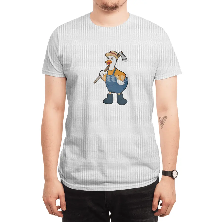 Duck as Farmer with Hoe Spor T-Shirt