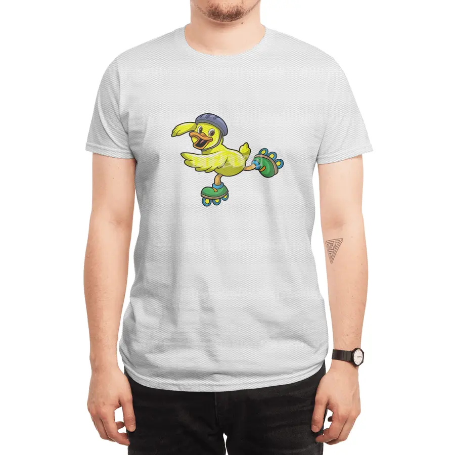 Duck as Skater with Inline skates & Helmet Spor T-Shirt