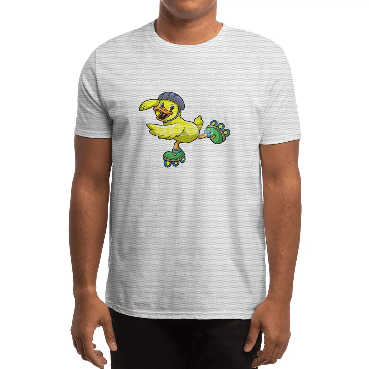 Duck as Skater with Inline skates & Helmet Spor T-Shirt
