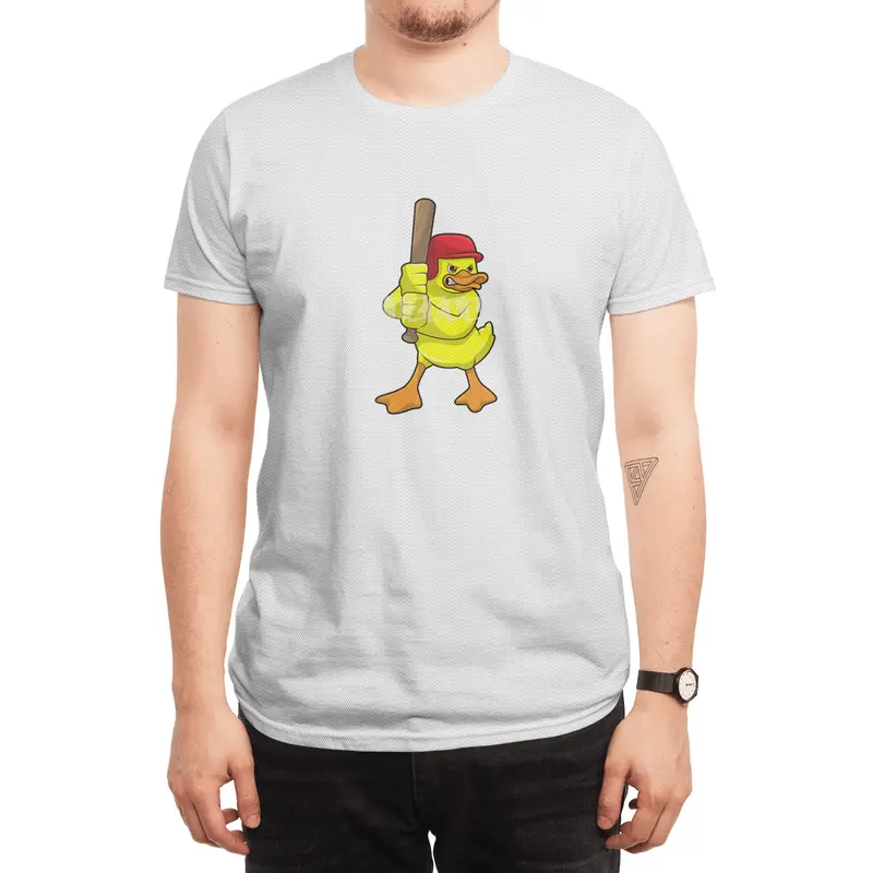 Duck at Baseball with Baseball bat & Cap Spor T-Shirt