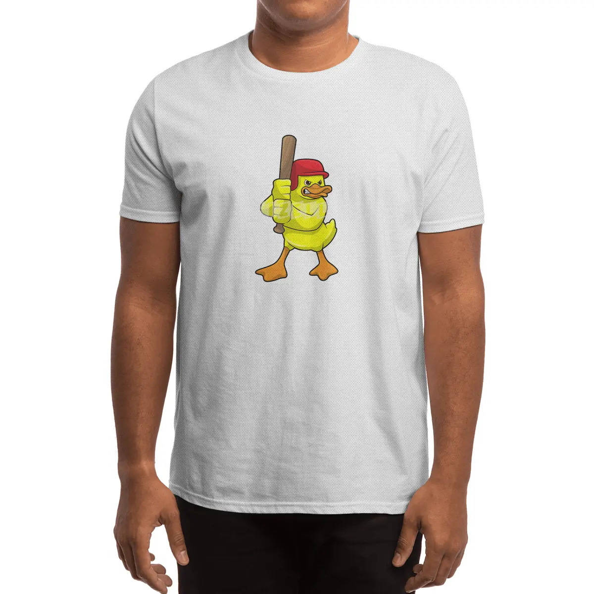 Duck at Baseball with Baseball bat & Cap Spor T-Shirt