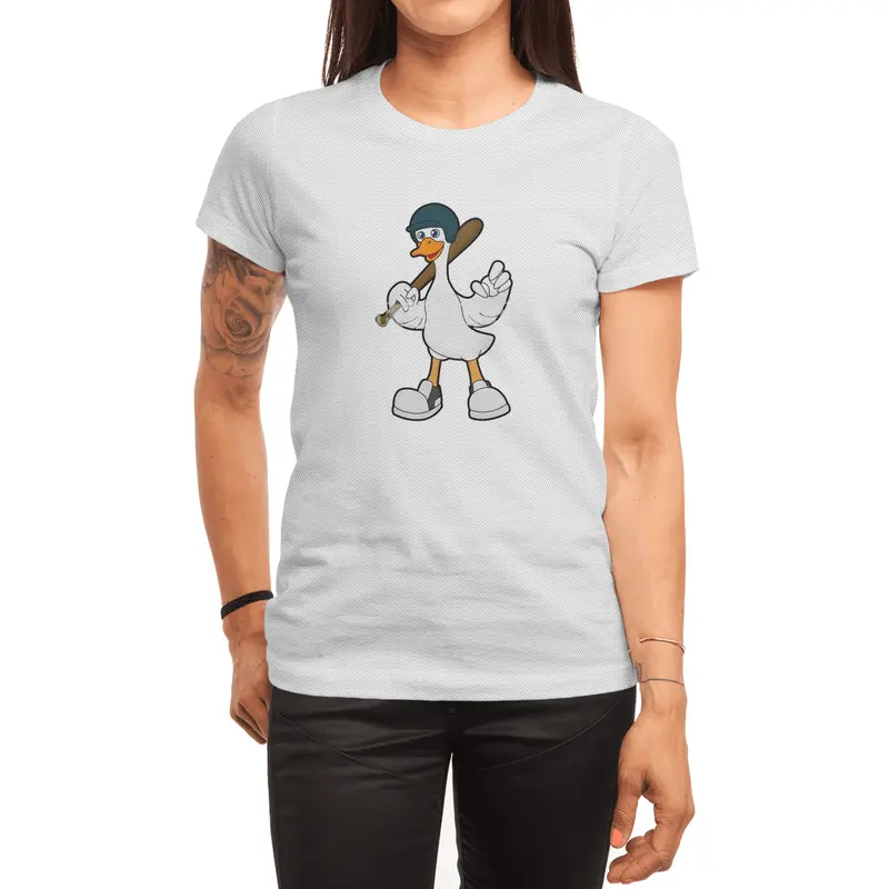 Duck at Baseball with Baseball racket & Helmet Spor T-Shirt