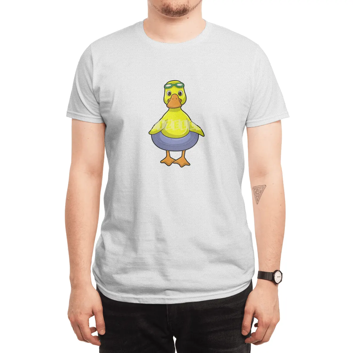 Duck at Swimming with Swim ring Spor T-Shirt