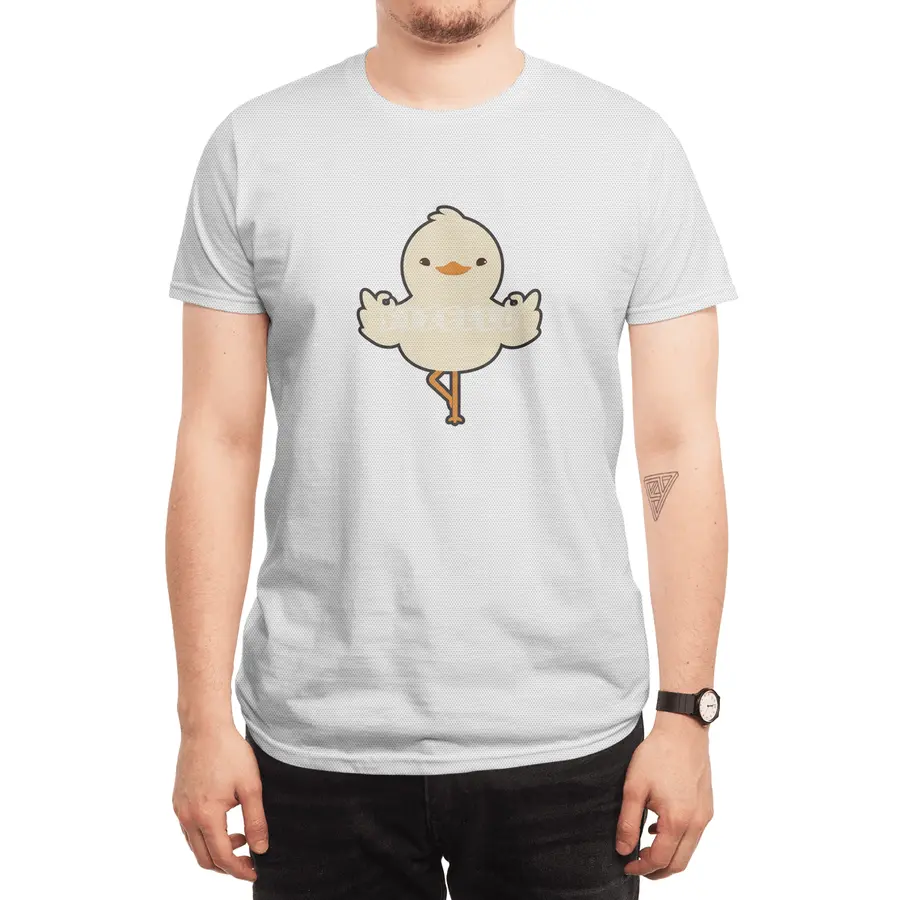 Duck at Yoga Stretching exercises in standing Spor T-Shirt