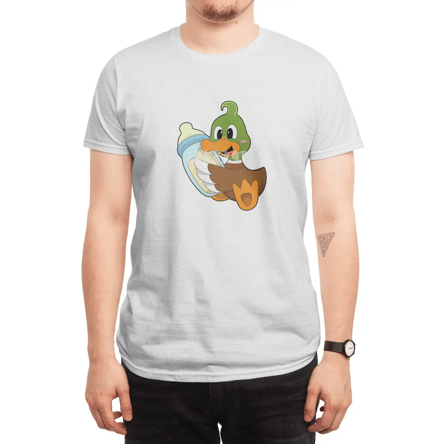 Duck with Bottle of Milk Spor T-Shirt