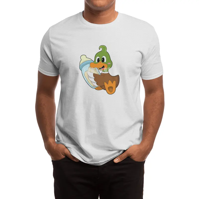 Duck with Bottle of Milk Spor T-Shirt