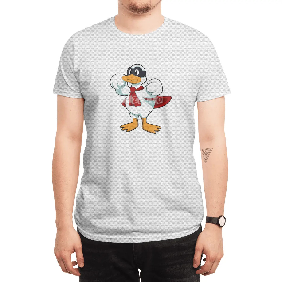 Duck with Cape & Mask Spor T-Shirt