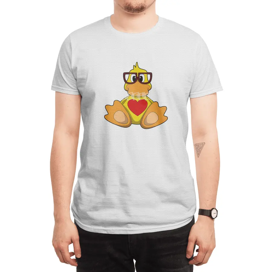 Duck with Heart & Glasses Spor T-Shirt