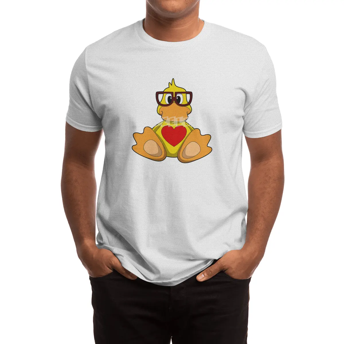 Duck with Heart & Glasses Spor T-Shirt