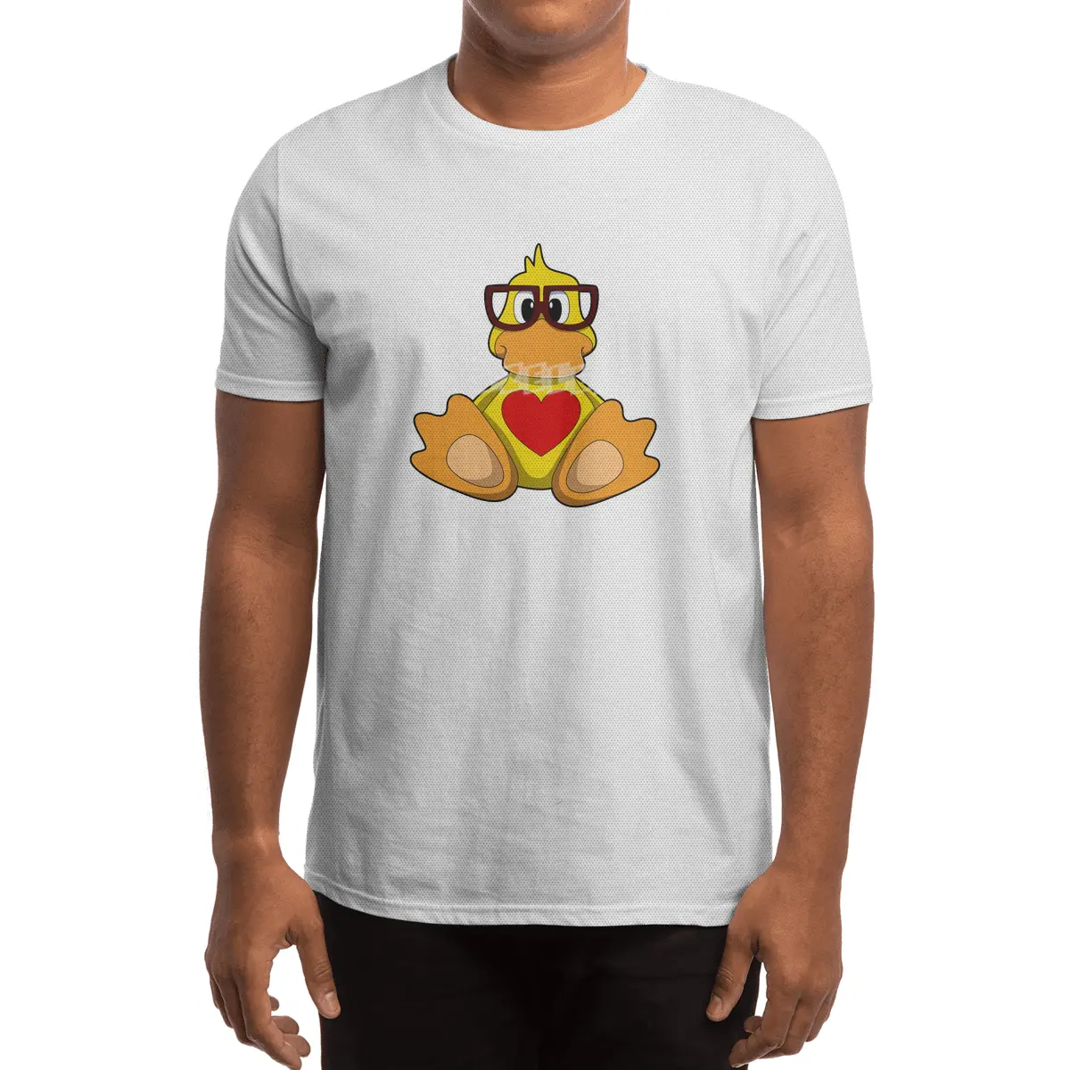 Duck with Heart & Glasses Spor T-Shirt