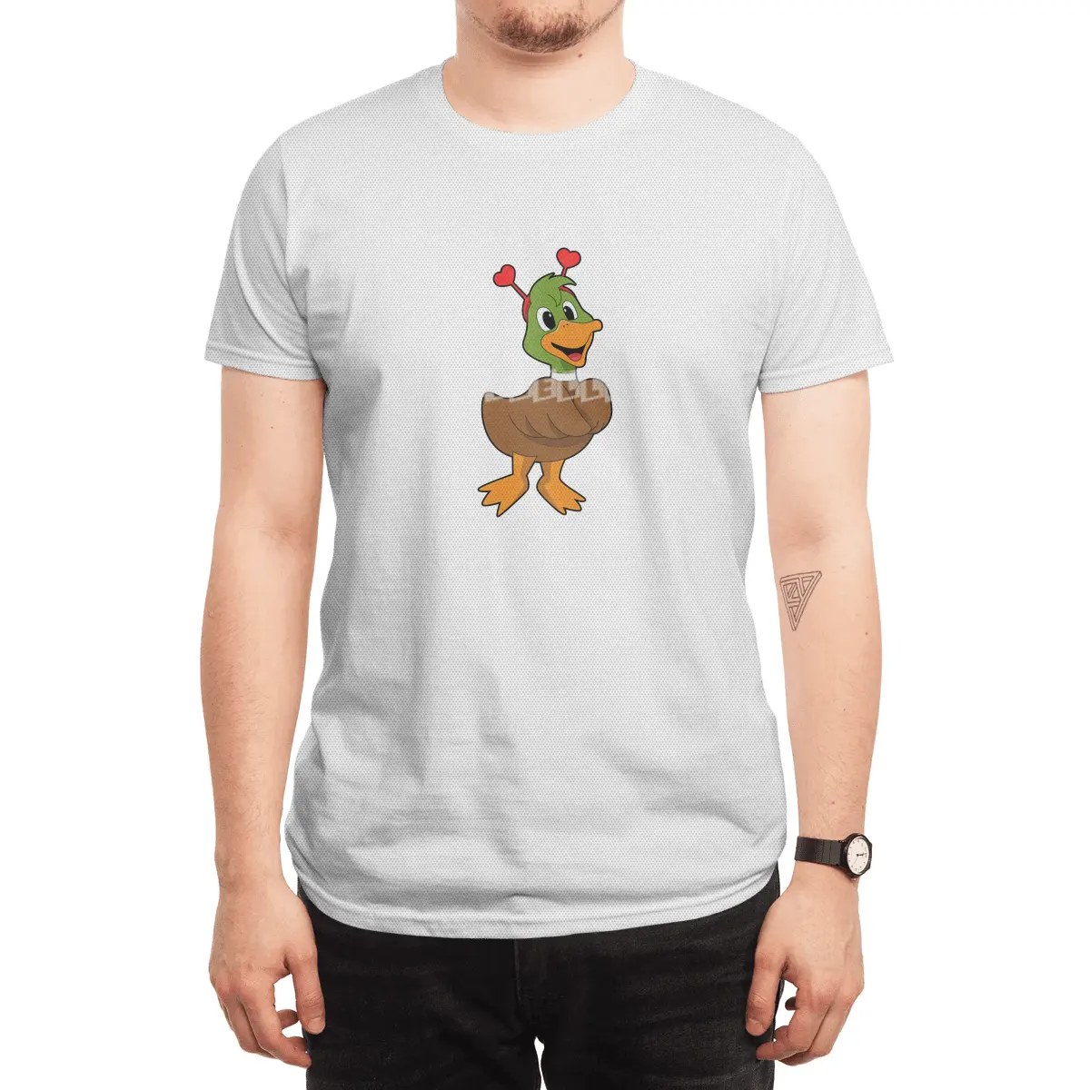 Duck with Heart Headband Spor T-Shirt