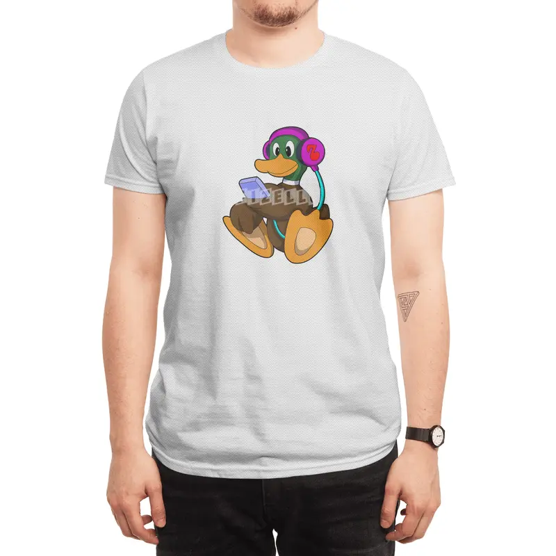 Duck with Phone & Headphone Spor T-Shirt