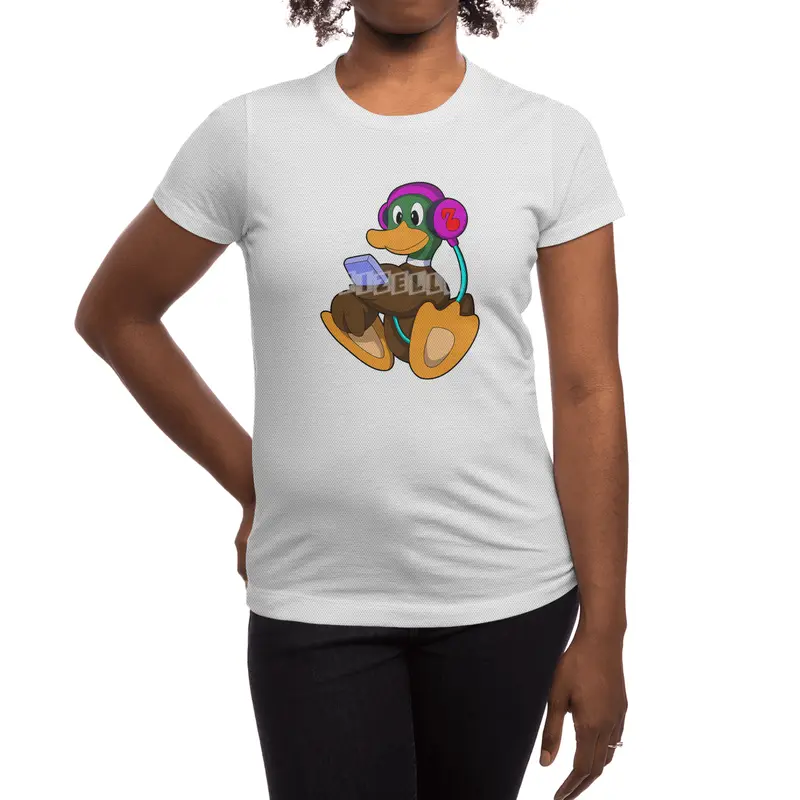 Duck with Phone & Headphone Spor T-Shirt